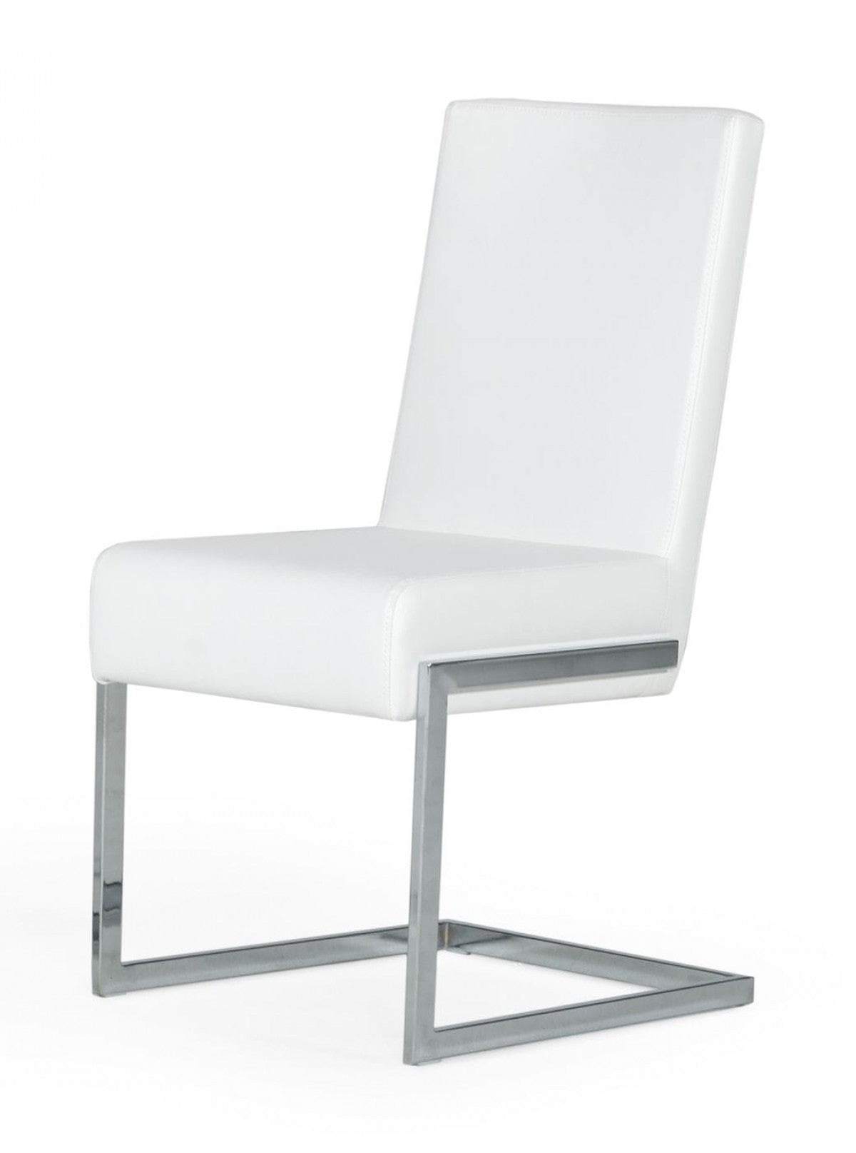 HomeRoots Set of 2 White Silver Modern Dining Chairs