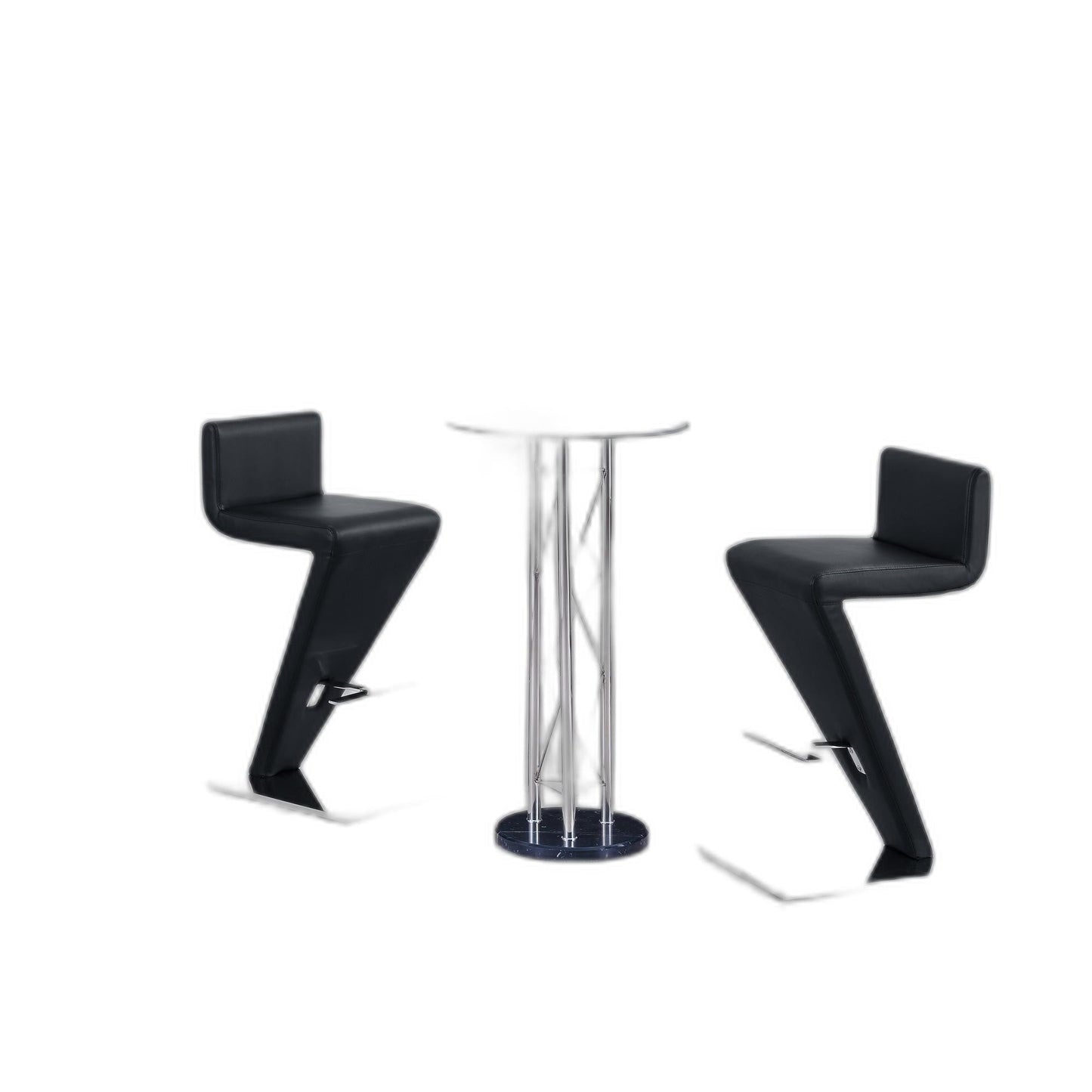HomeRoots Silver metal chrome Glass top Bar Table