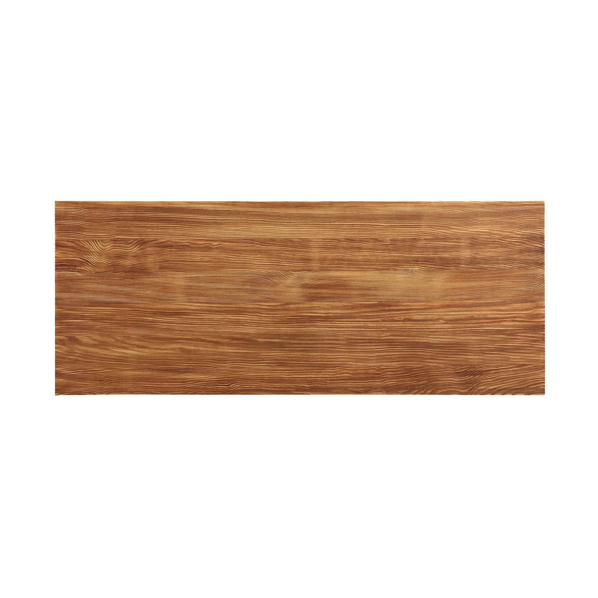 HomeRoots Sleek Natural Finish Rectanglular Top Bar Table With Gunmetal Finish