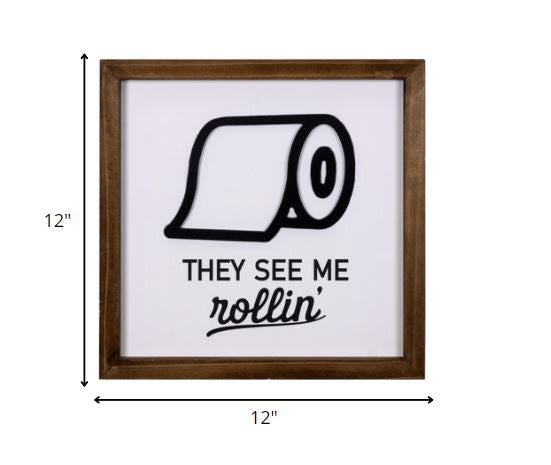 HomeRoots They See Me Rollin' Framed Wall Art