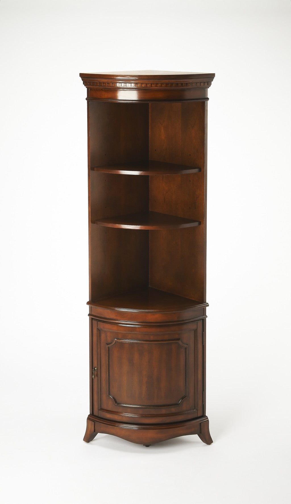 HomeRoots Traditional Cherry Corner Cabinet