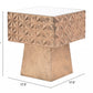 HomeRoots Tribal Mirror Side Table in Gold Finish