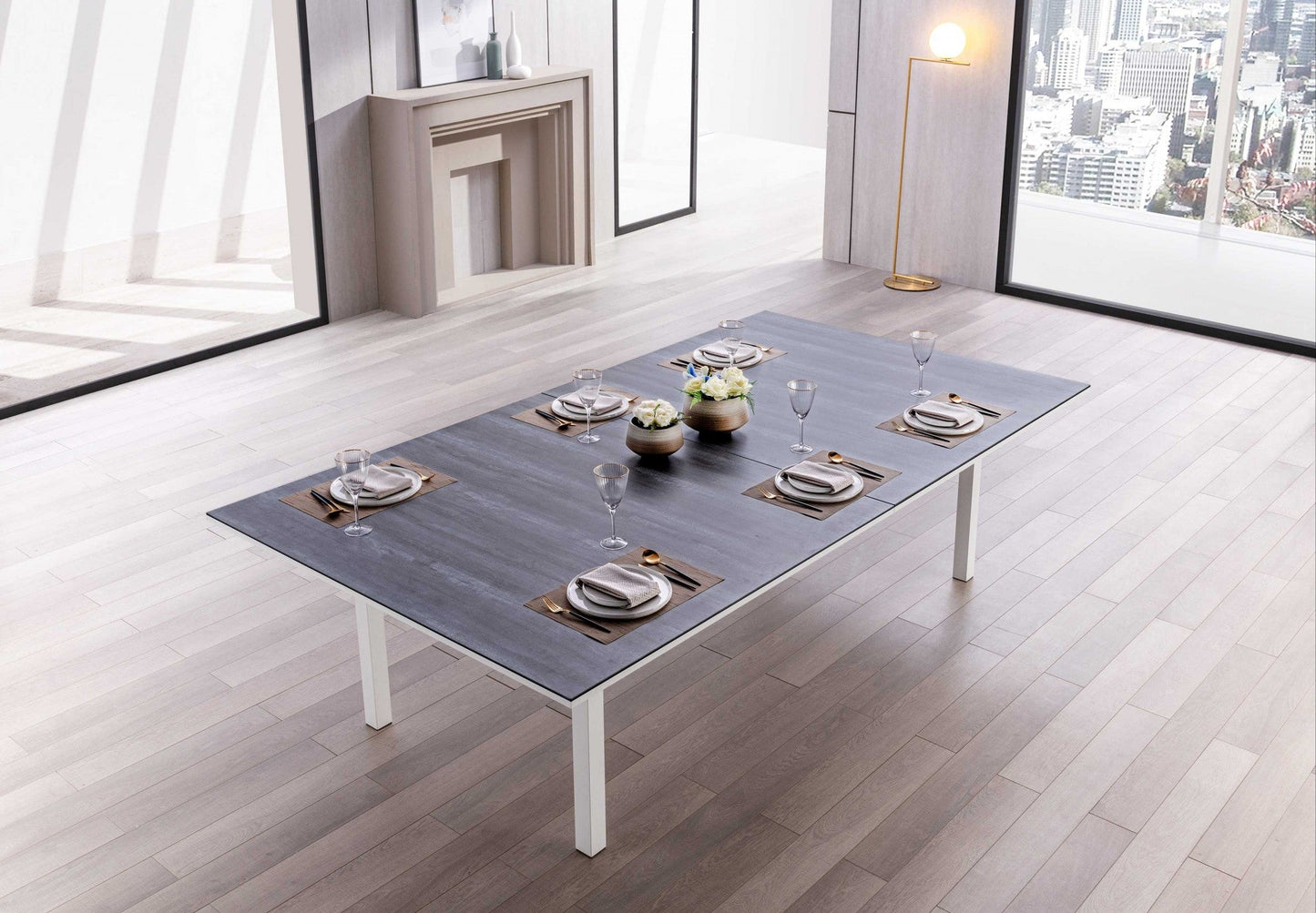 HomeRoots Two In One Dining And Ping Pong Table in Grey Finish