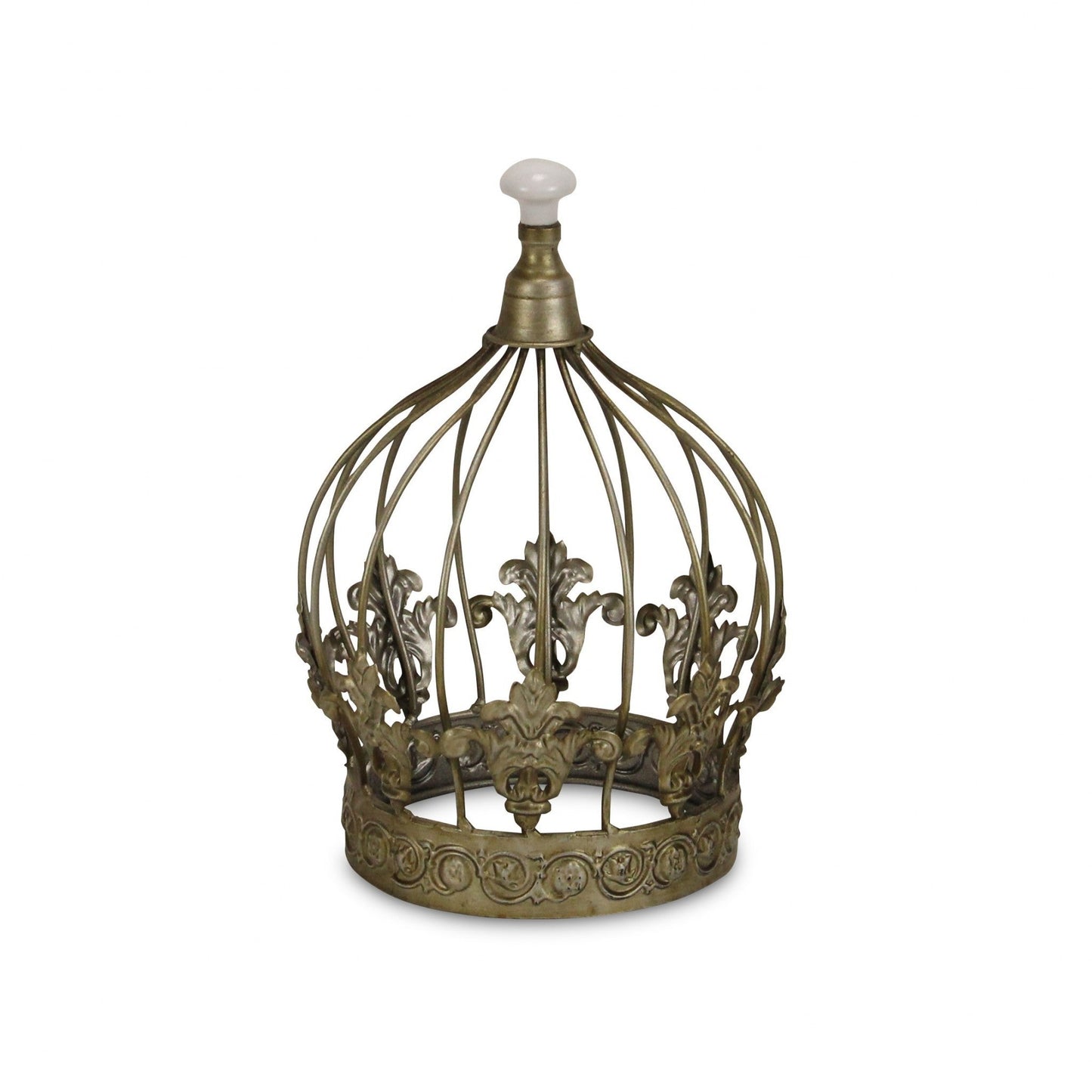 HomeRoots Vintage Look Silver Crown Sculpture