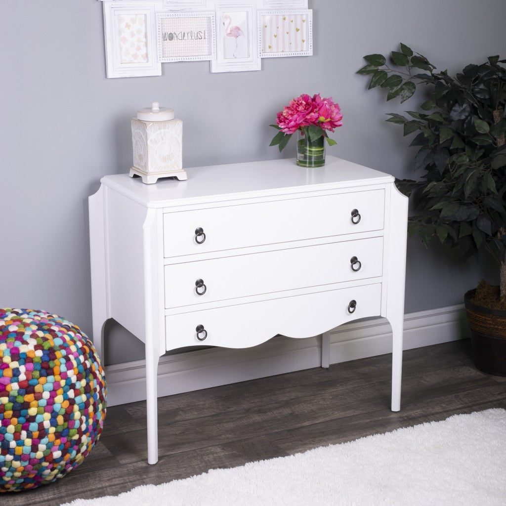 HomeRoots Wilshire Accent Chest in Glossy White Finish