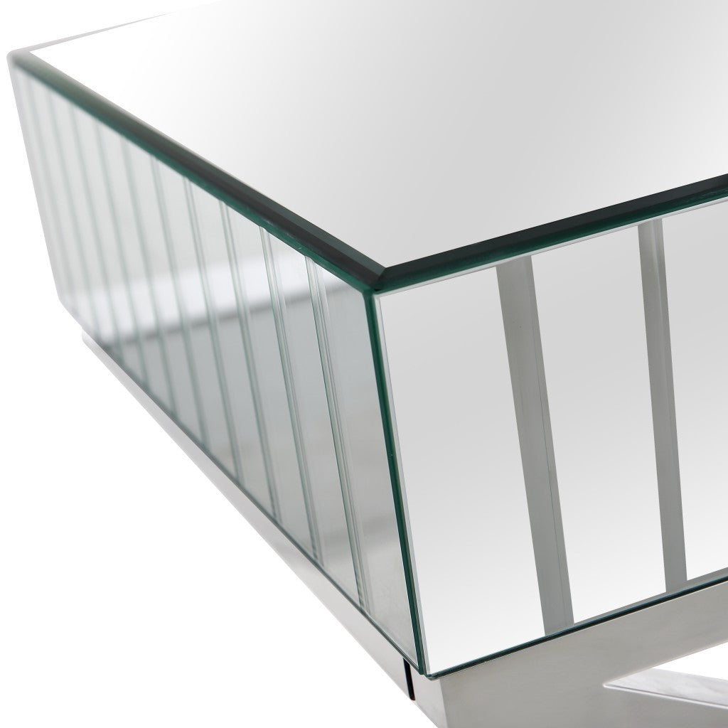 HomeRoots x Shaped Console Table in Silver Finish