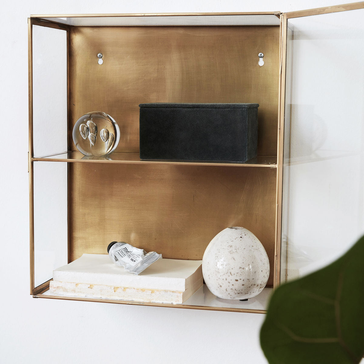House Doctor Glass Cabinet With Brass Finish