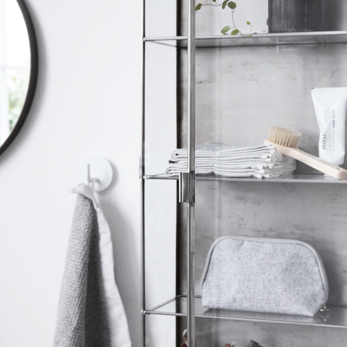 House Doctor Glass Cabinet With Zinc Finish