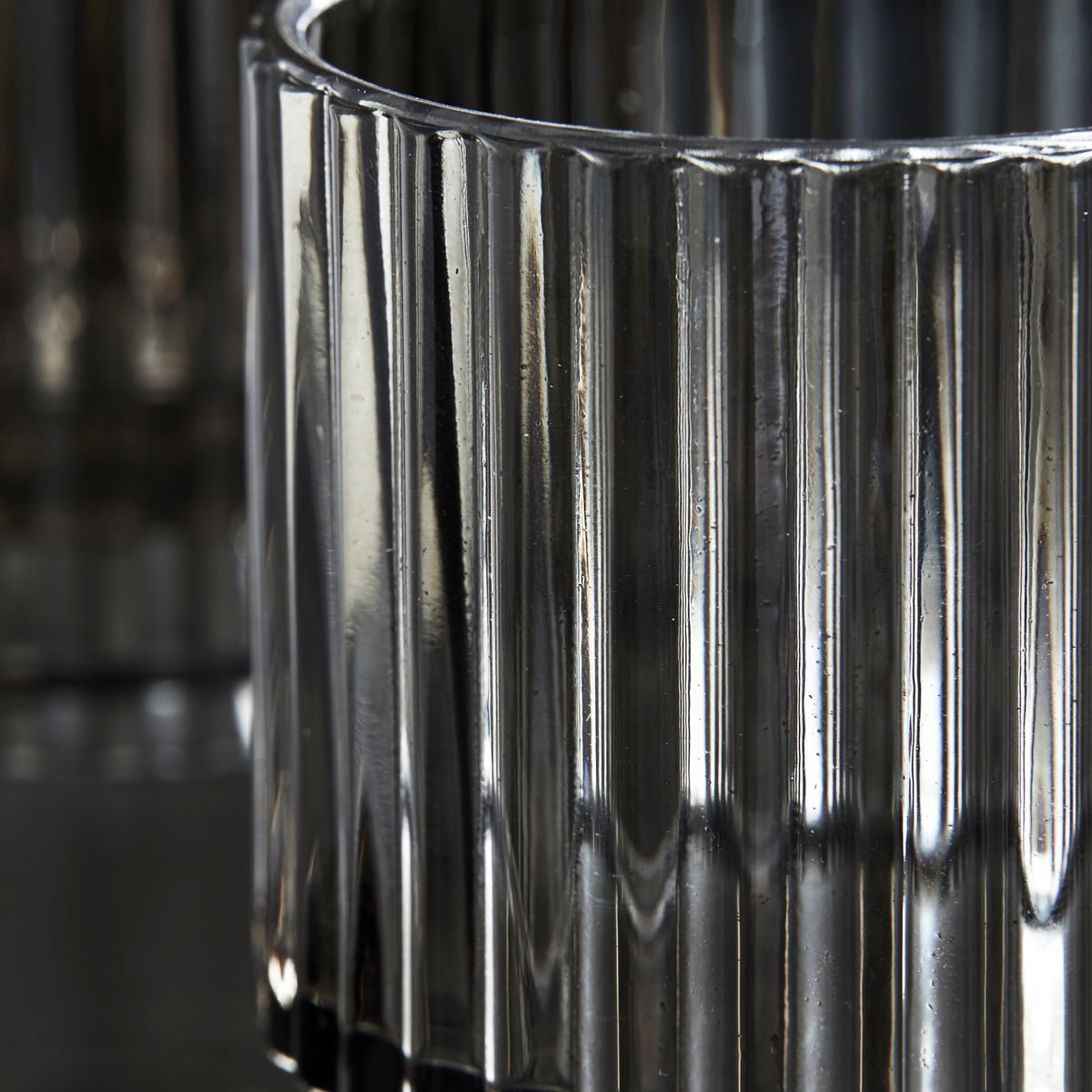 House Doctor Rills Glass in Smoked Grey Finish