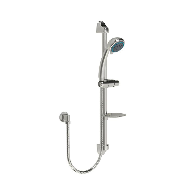 Huntington Brass 24" Satin Nickel Slide Wall Bar Set With Adjustable Angle Hand Shower Holder