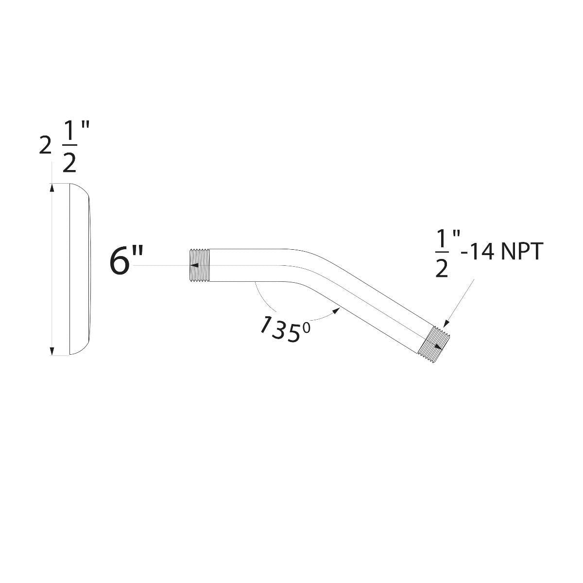 Huntington Brass 6" Matte Black Metal Shower Arm and Flange