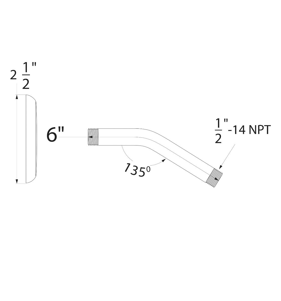 Huntington Brass 6" PVD Satin Brass Metal Shower Arm and Flange
