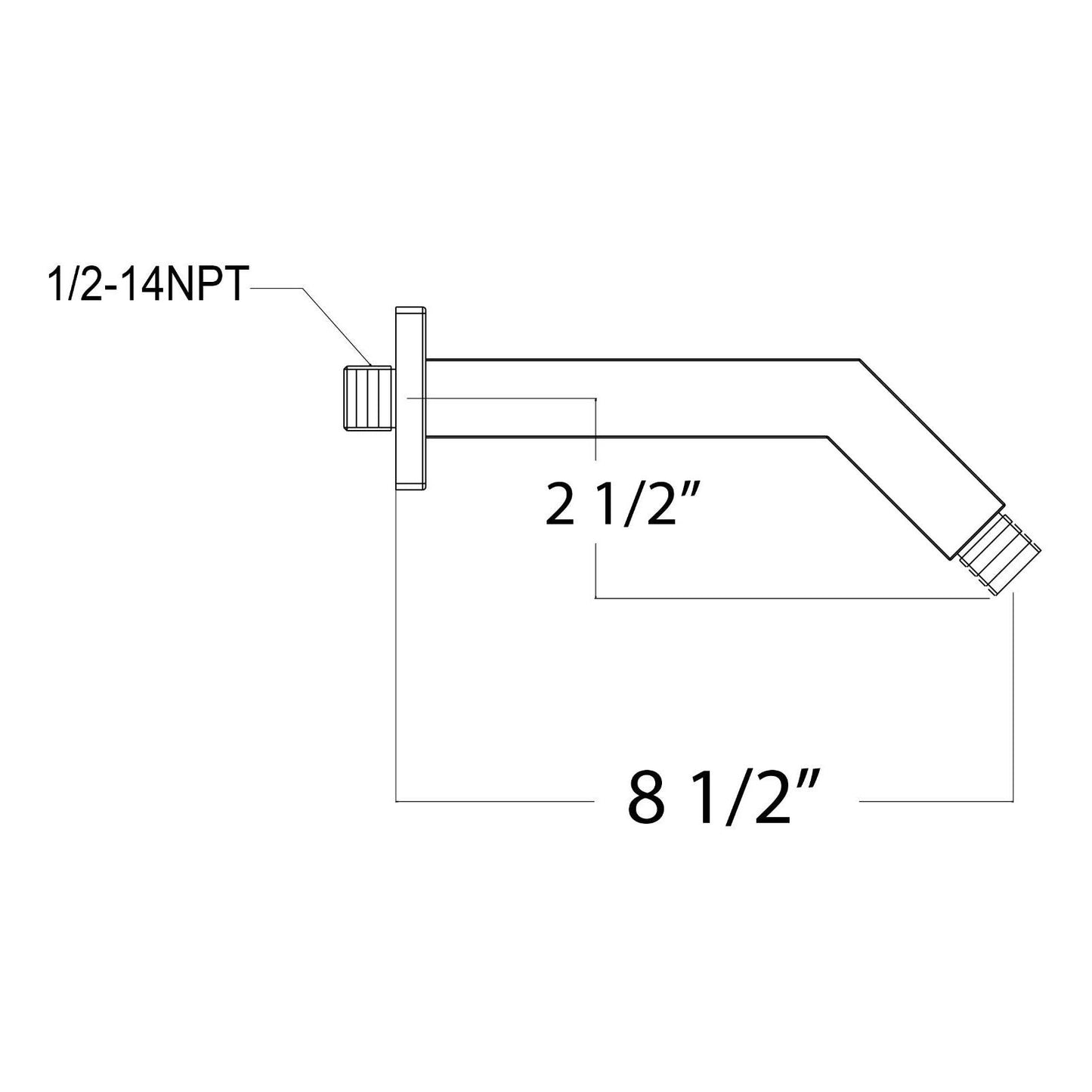 Huntington Brass 8" PVD Polished Nickel Square Shower Arm and Flange