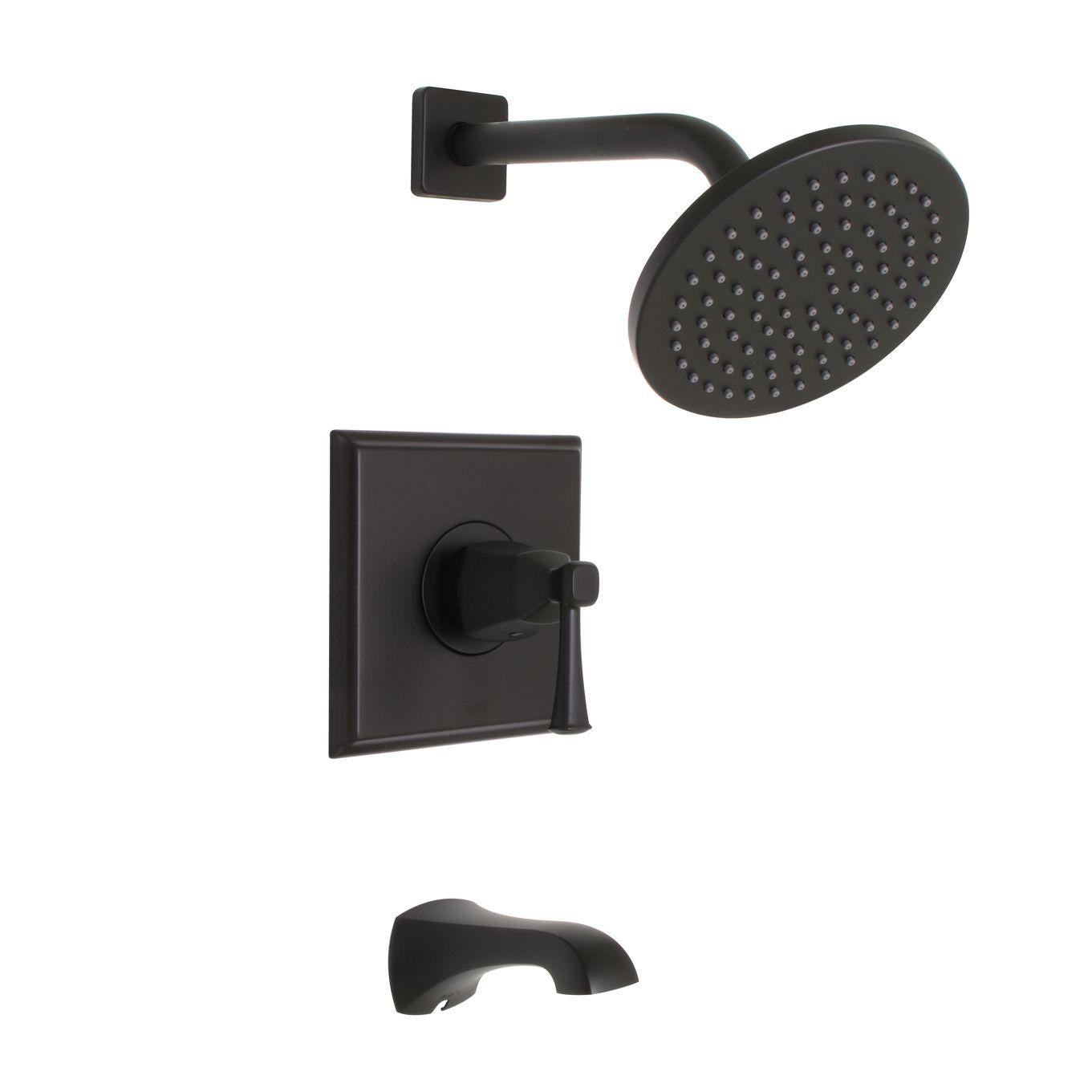 Huntington Brass Davenport Matte Black Tub and Shower Package