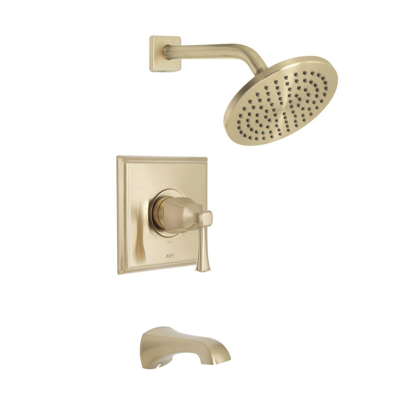 Huntington Brass Davenport PVD Satin Brass Tub and Shower Package