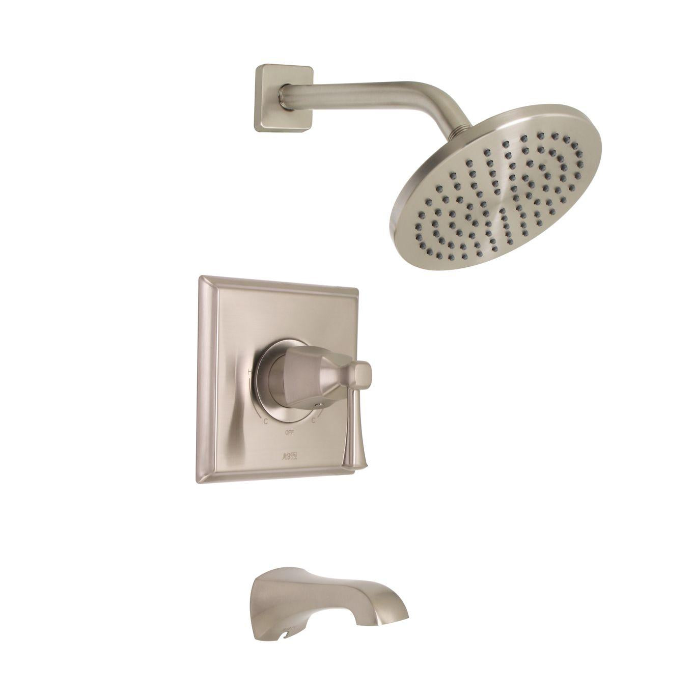 Huntington Brass Davenport PVD Satin Nickel Tub and Shower Package