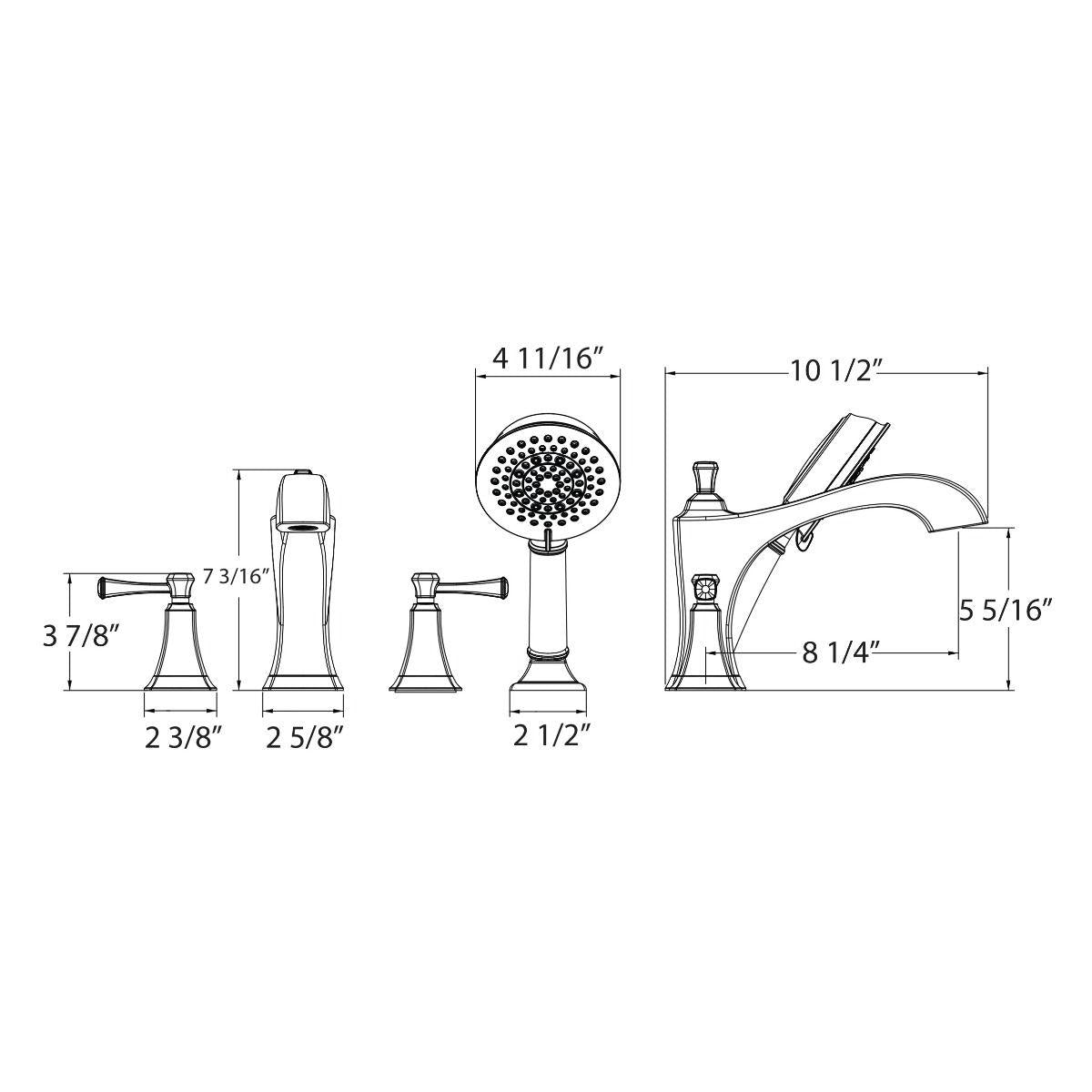 Huntington Brass Davenport Roman PVD Satin Nickel Tub Filler Faucet