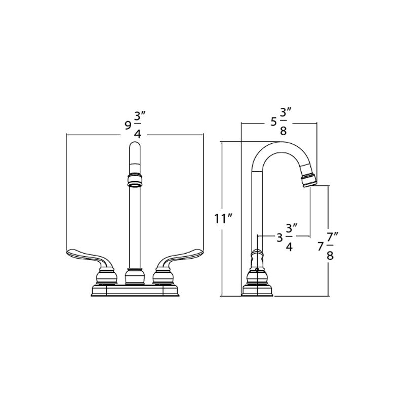 Huntington Brass Isabelle Polished Chrome Three Hole Dual Handle Bar Faucet