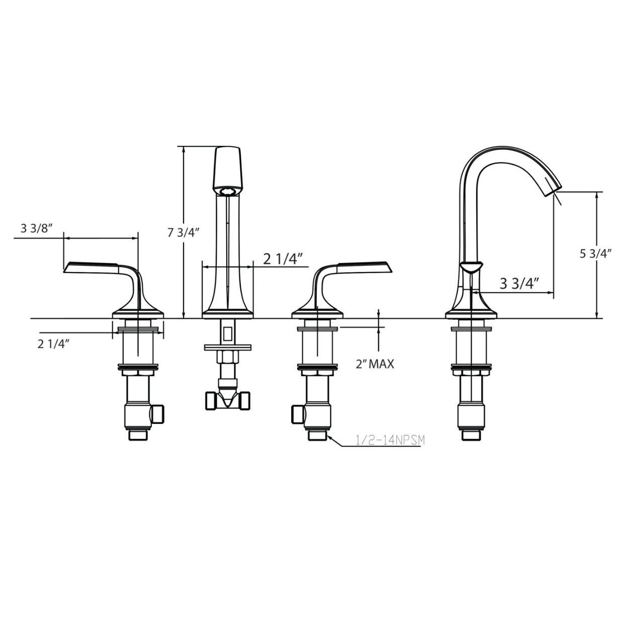 Huntington Brass Joy Matte Black Widespread Faucet