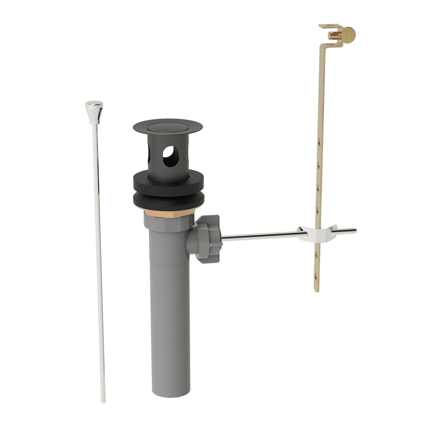 Huntington Brass Matte Black 50-50 Pop-Up Drain With Over-flow (P0111249)