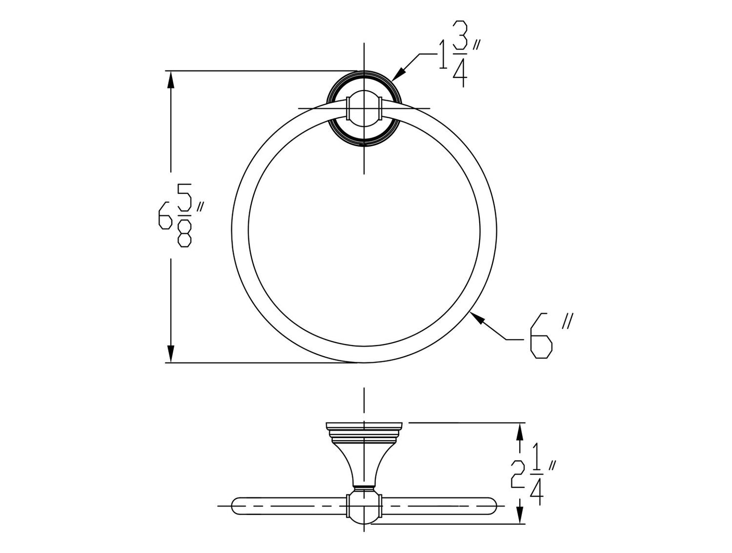 Huntington Brass PVD Satin Brass Towel Ring for Woodbury and Isabelle Series