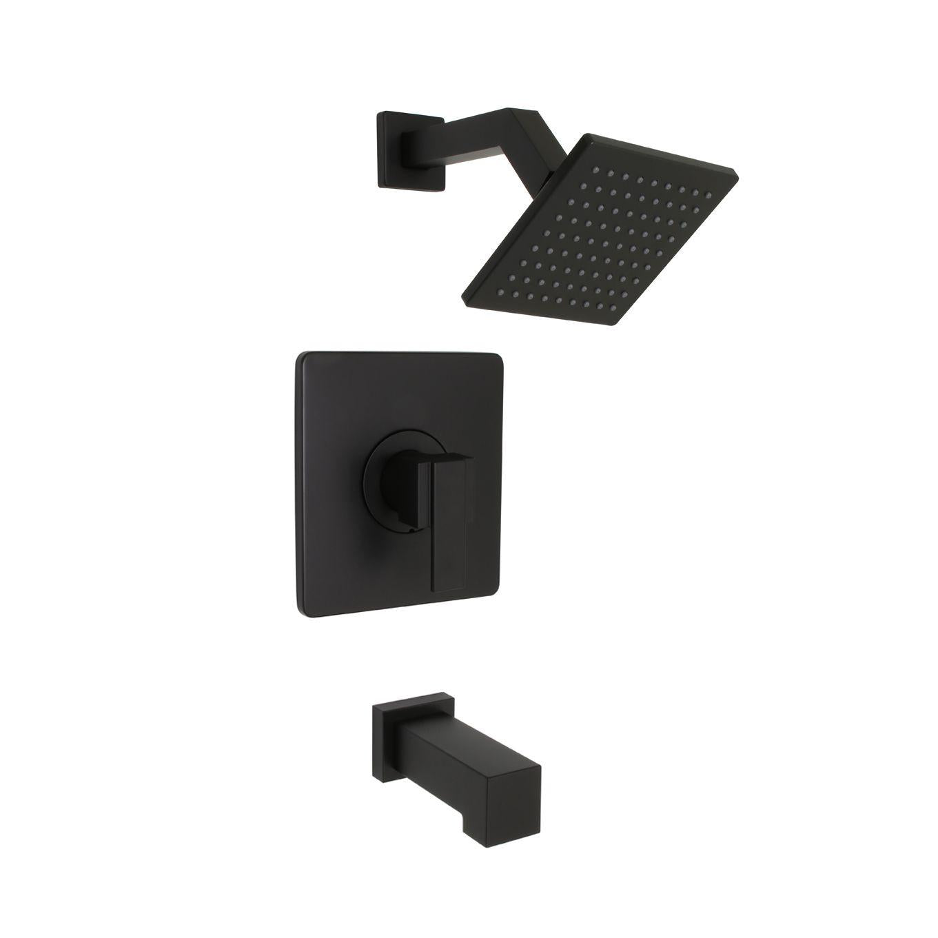 Huntington Brass Razo Matte Black Tub and Shower Package