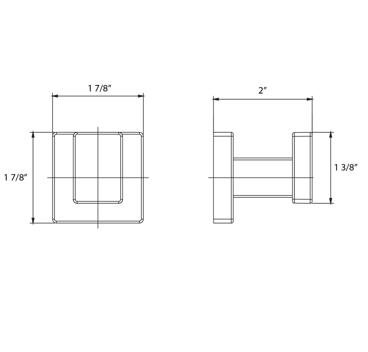 Huntington Brass Razo PVD Polished Nickel Square Style Robe Hook