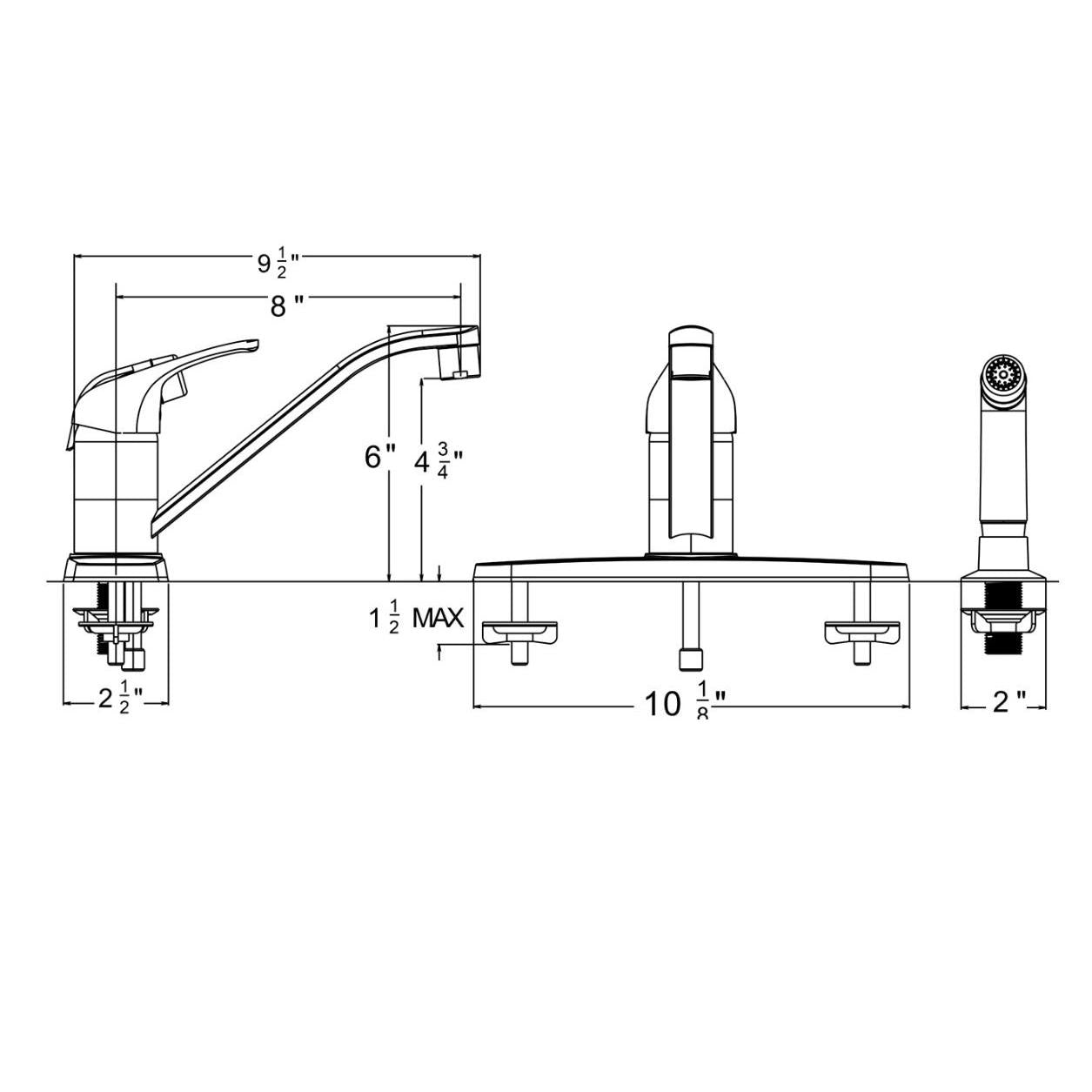 Huntington Brass Reliaflo Satin Nickel Kitchen Faucet With Side Sprayer