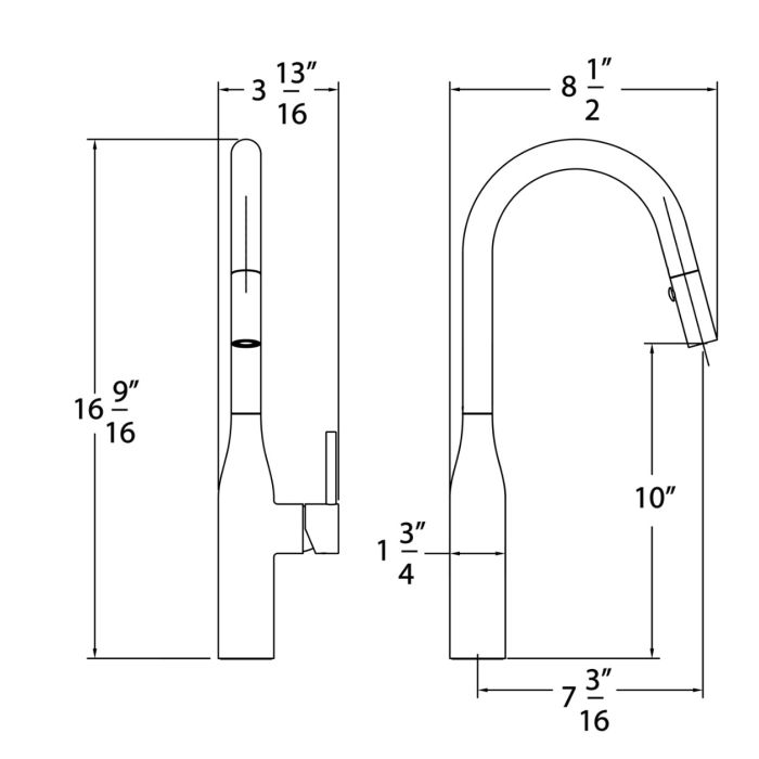 Huntington Brass Rise Matte Black Pull-Down Kitchen Faucet