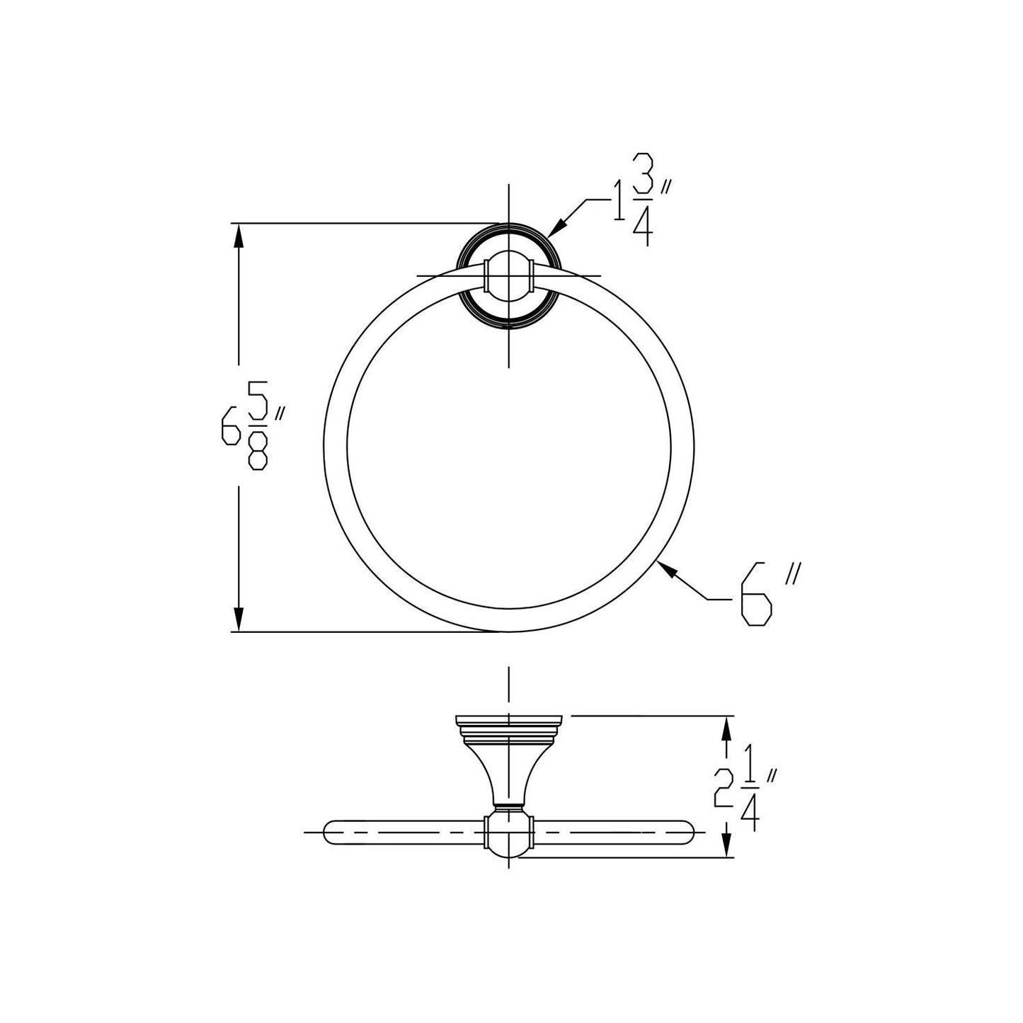 Huntington Brass Satin Nickel Towel Ring for Woodbury and Isabelle Series