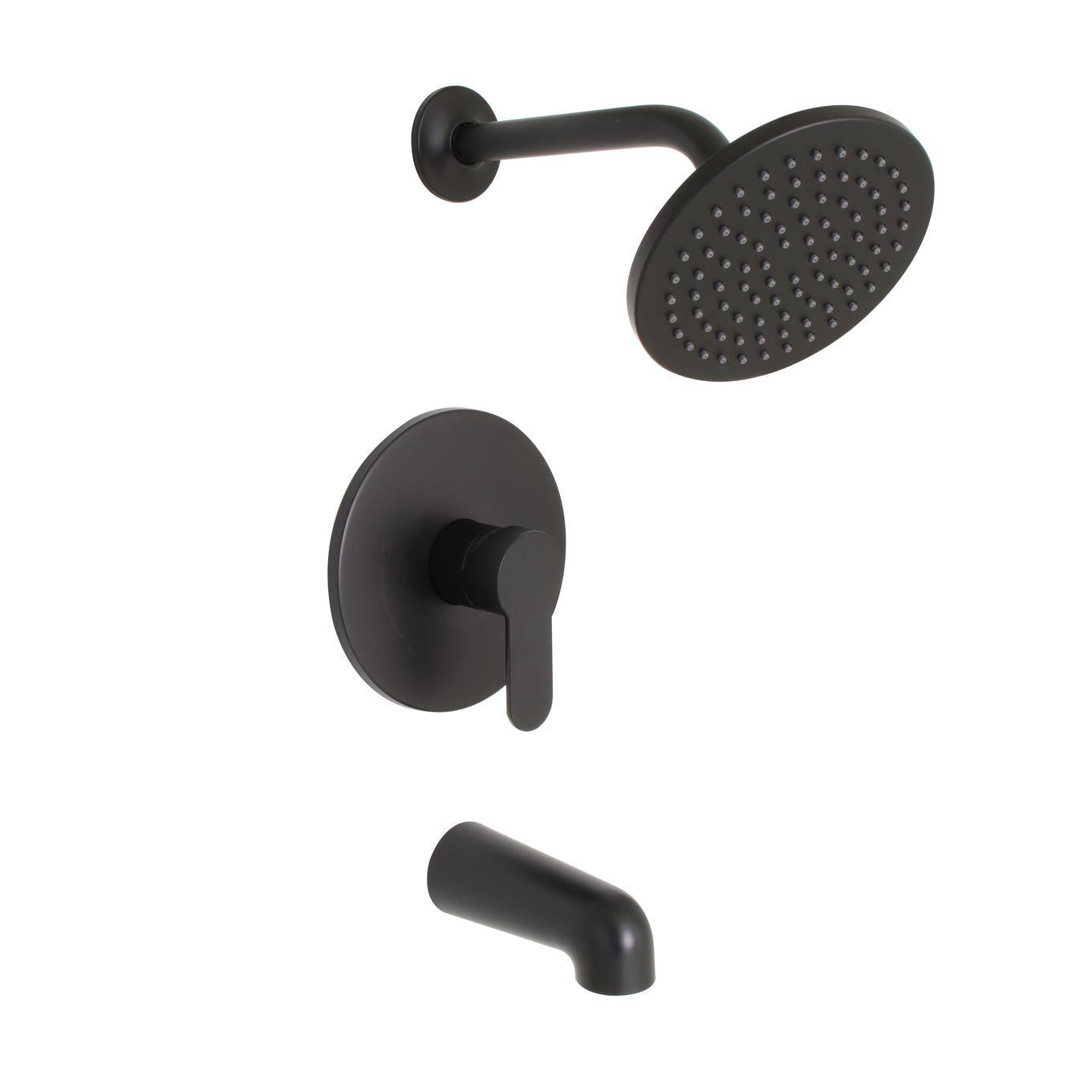 Huntington Brass Tazio Matte Black Tub and Shower Trim Kit