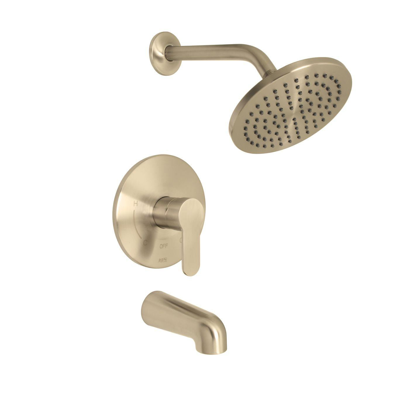 Huntington Brass Tazio PVD Satin Brass Tub and Shower Trim Kit