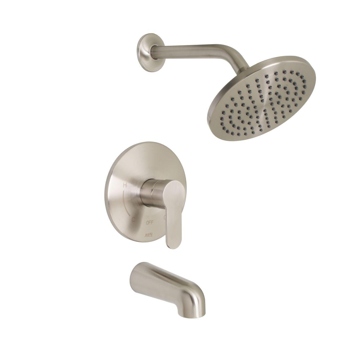 Huntington Brass Tazio PVD Satin Nickel Tub and Shower Trim Kit