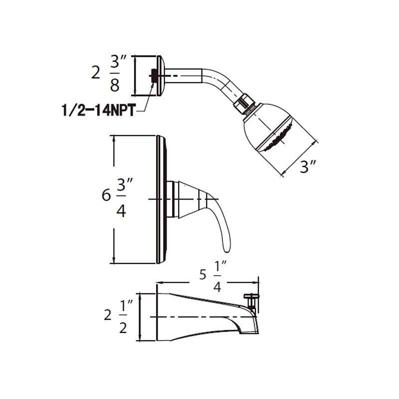 Huntington Brass Trend Satin Nickel Tub and Shower Package