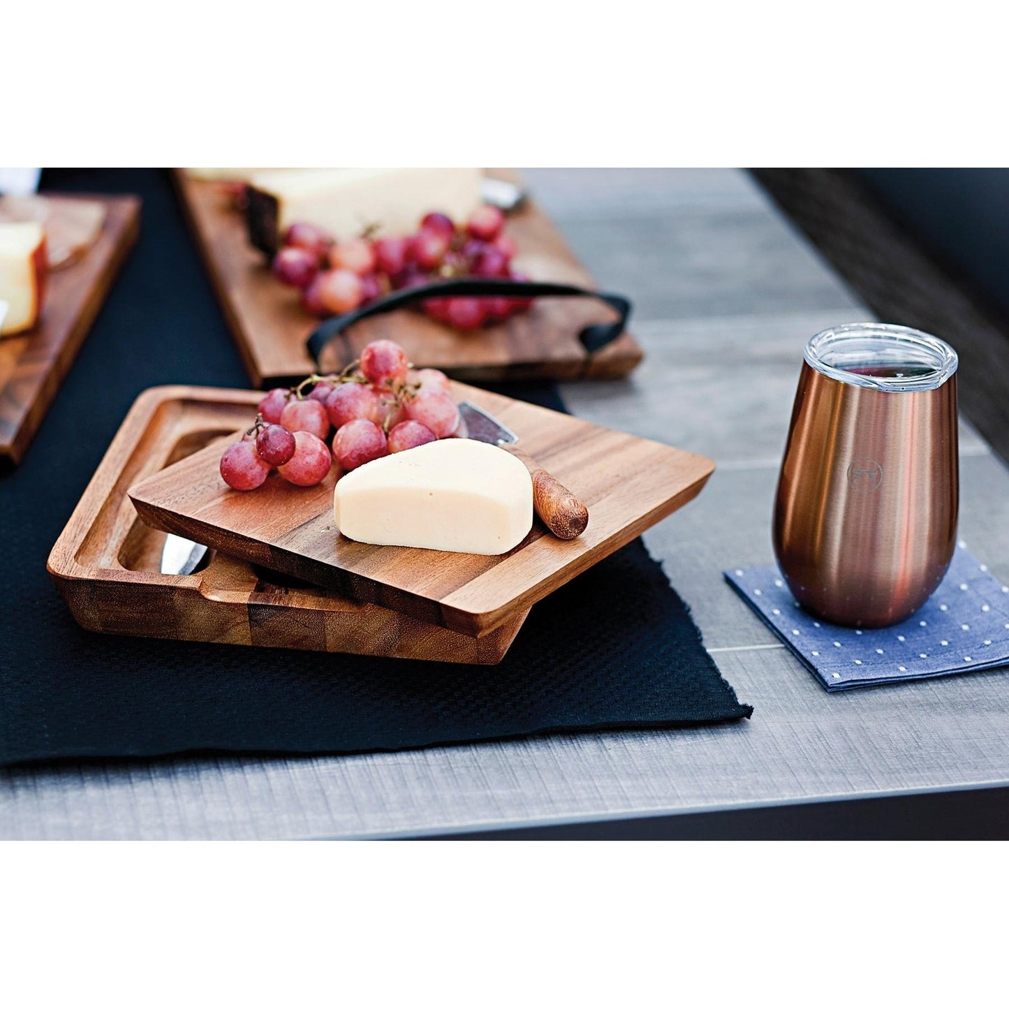 Ironwood Gourmet Acacia Wood Cheese Board and Knife Set - (6 Sets)