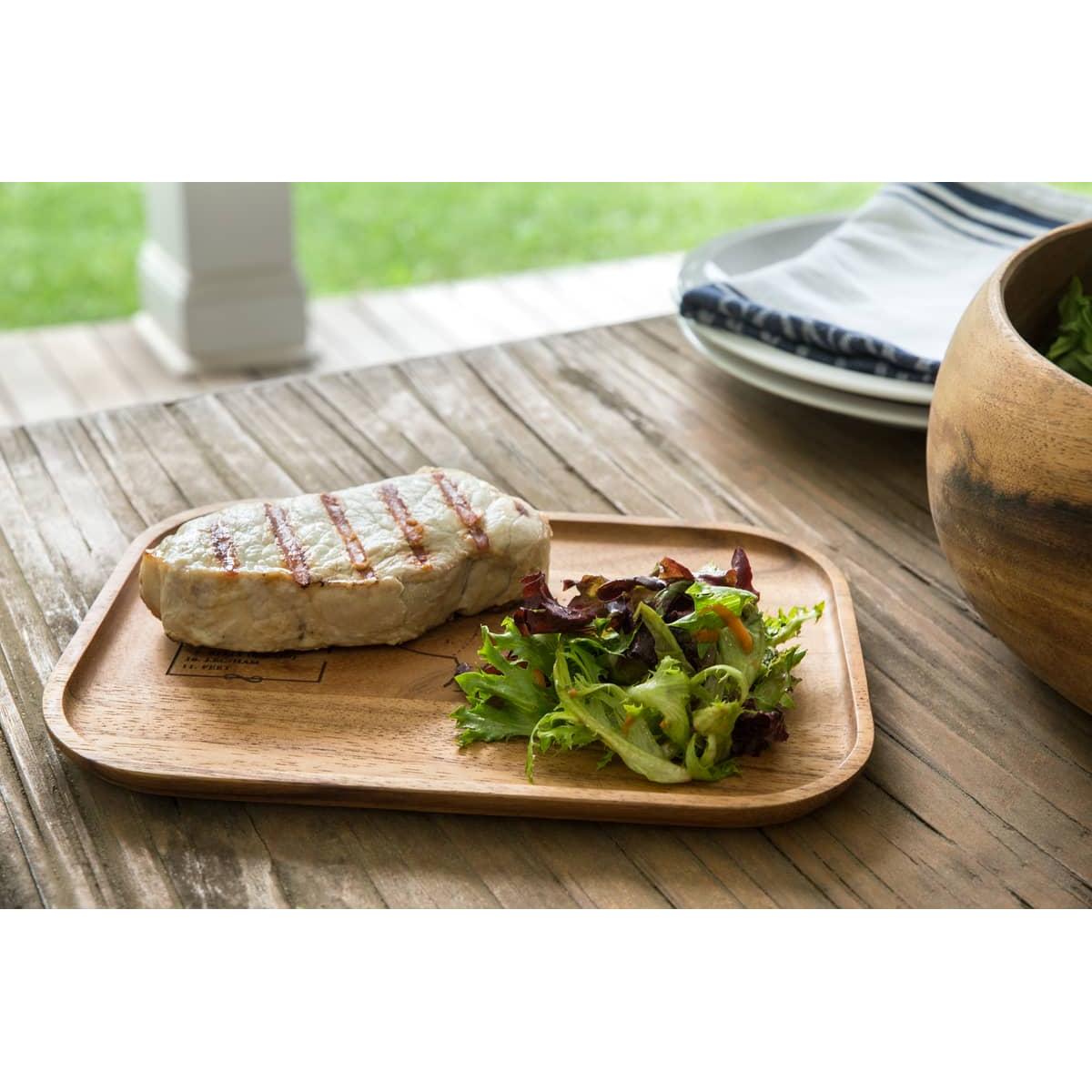 Ironwood Gourmet Acacia Wood Engr. Small Steak Board Pig - (16 Pieces)