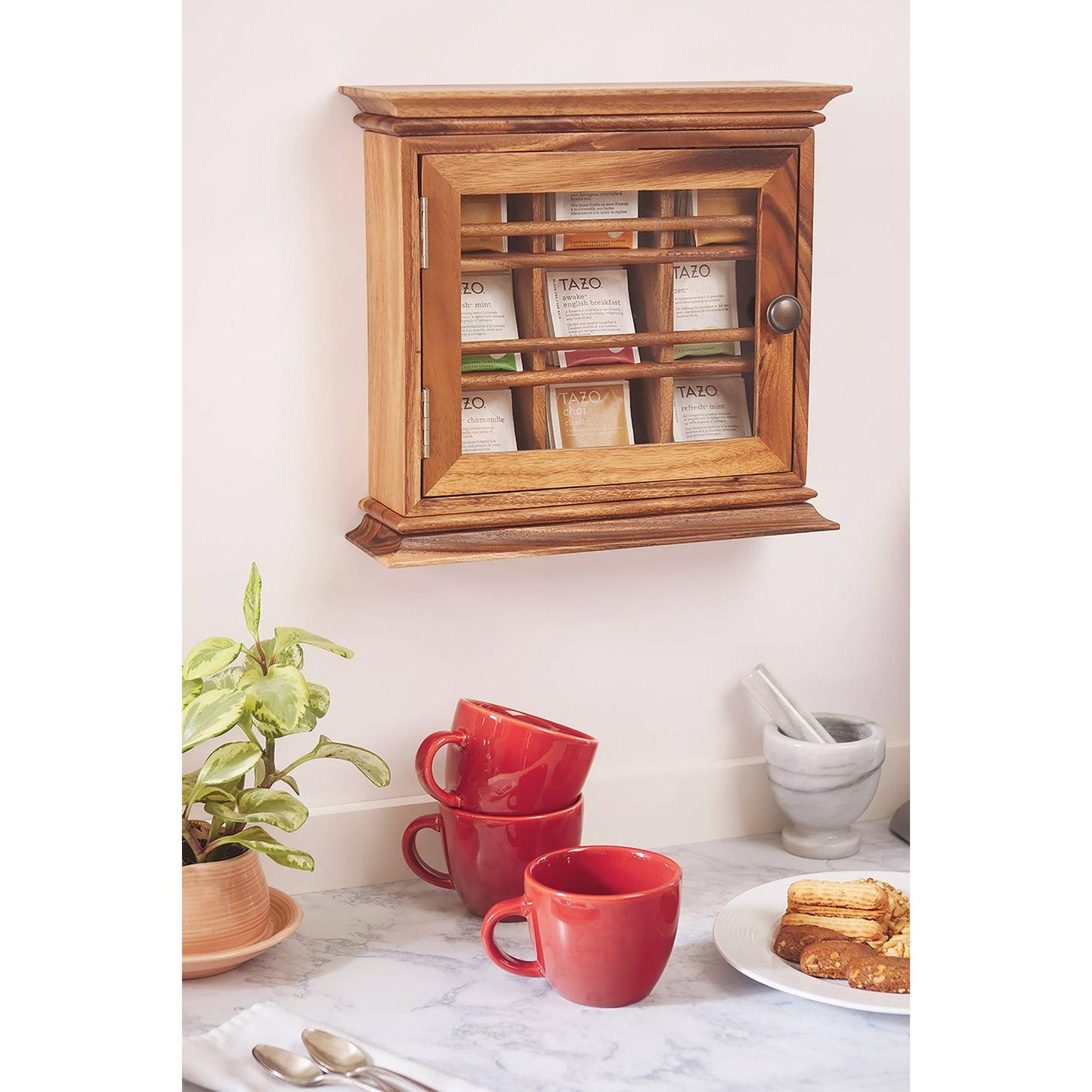 Ironwood Gourmet Acacia Wood Hanging Tea Chest - (4 Pieces)