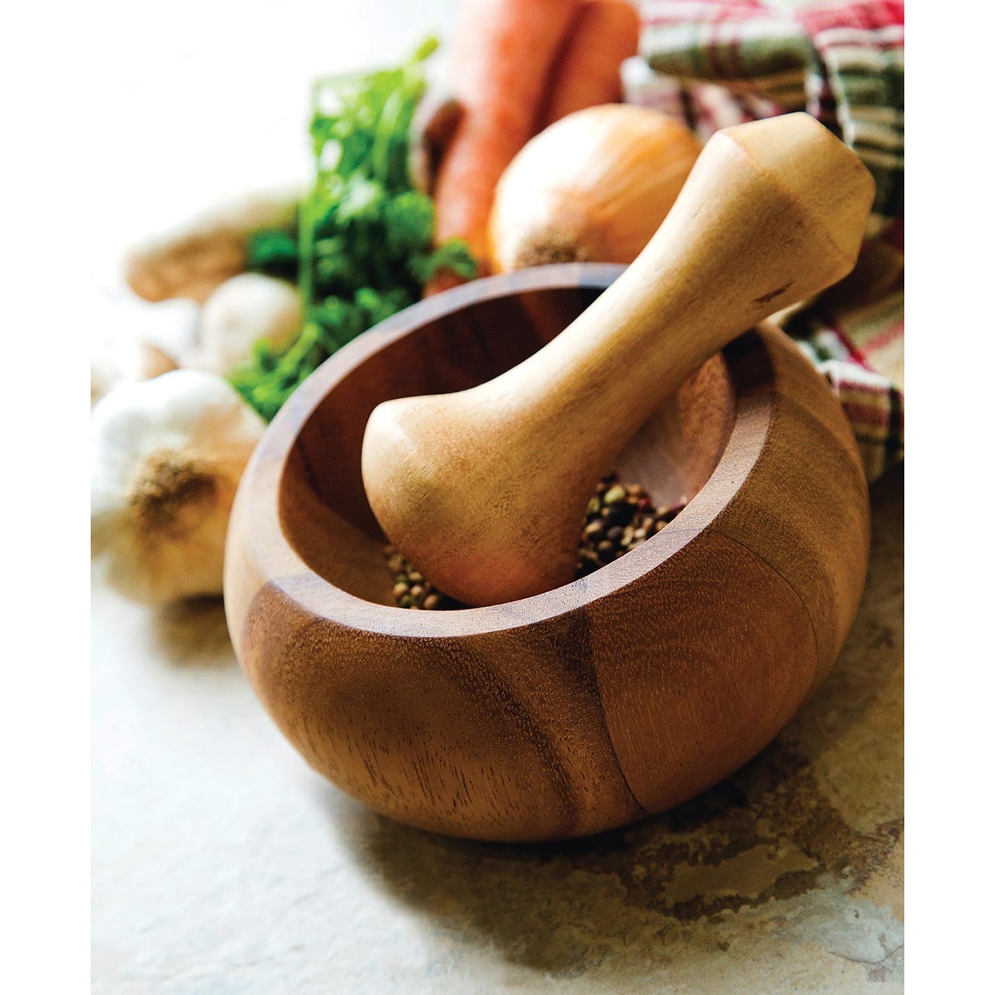 Ironwood Gourmet Acacia Wood Mortar and Pestle - (9 Pieces)