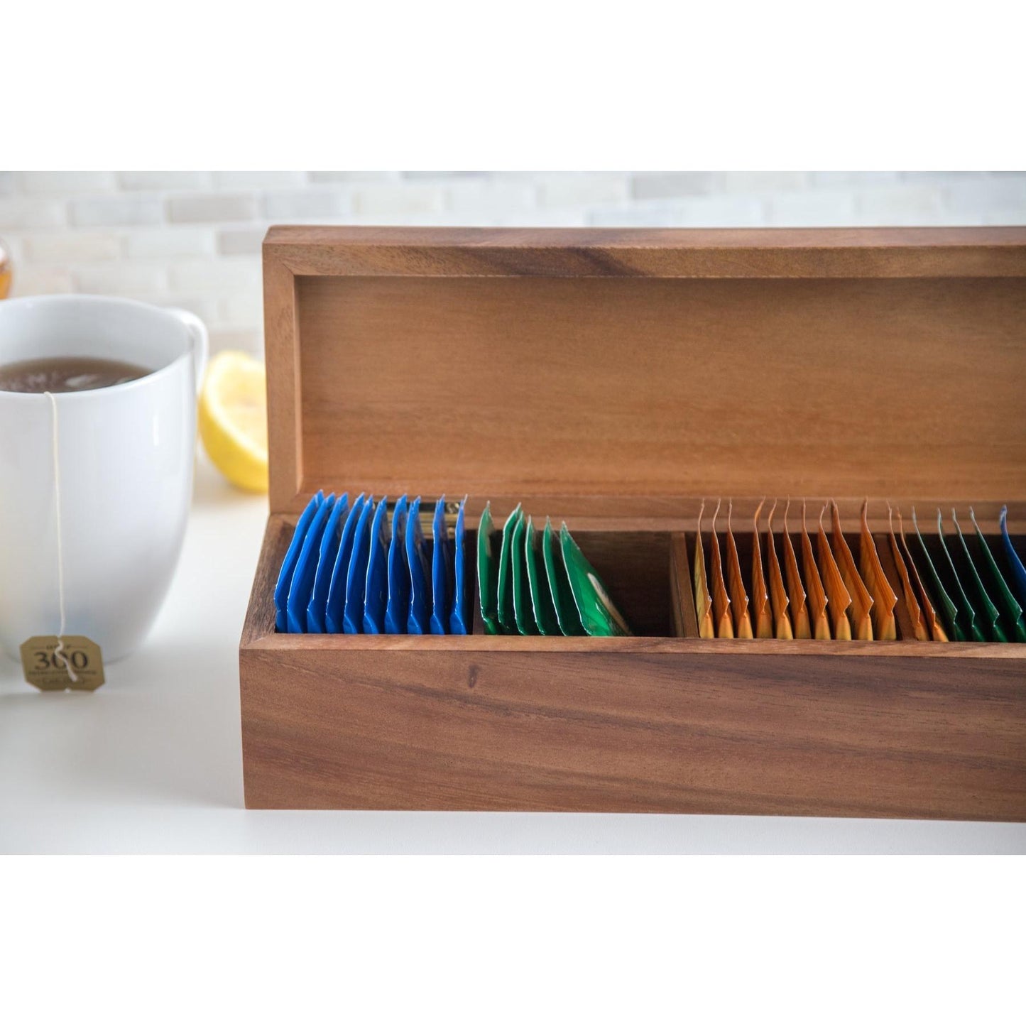 Ironwood Gourmet Acacia Wood Townhouse Tea Box - (9 Pieces)