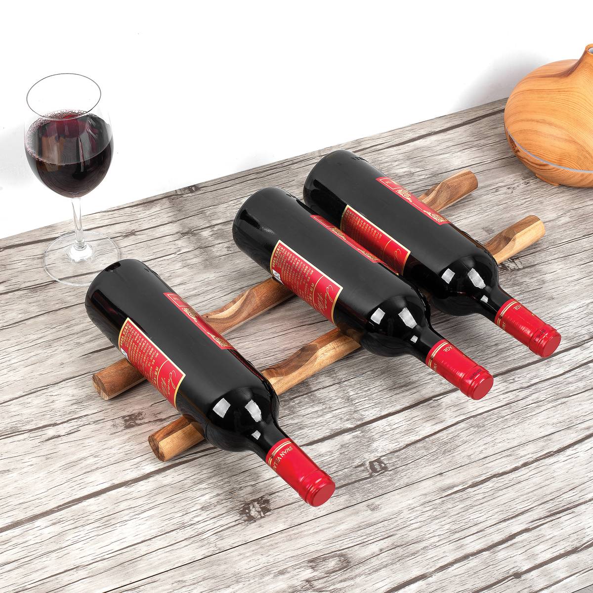 Ironwood Gourmet Compact Wooden Wine Rack Bottle Holder (Set of 2) - (16 Sets)