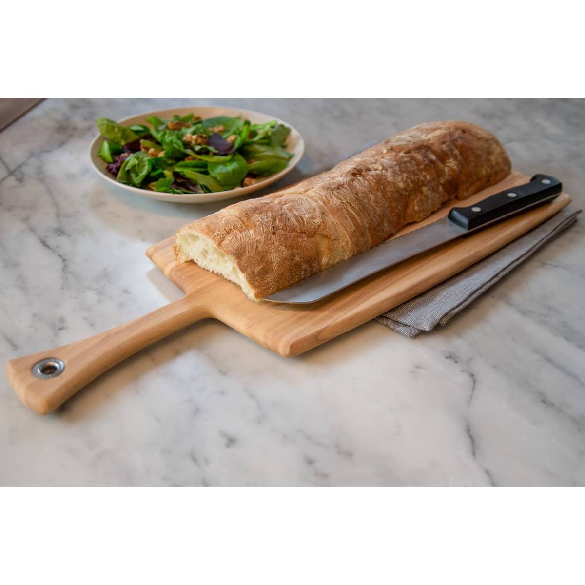 Ironwood Gourmet Large Rectangular Blonde Wood Provencale Paddle Board - (14 Pieces)