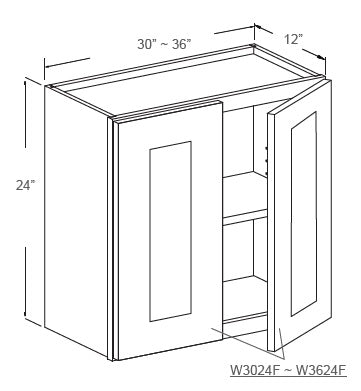 J&K Cabinetry 30" Wall Cabinet (W3024)