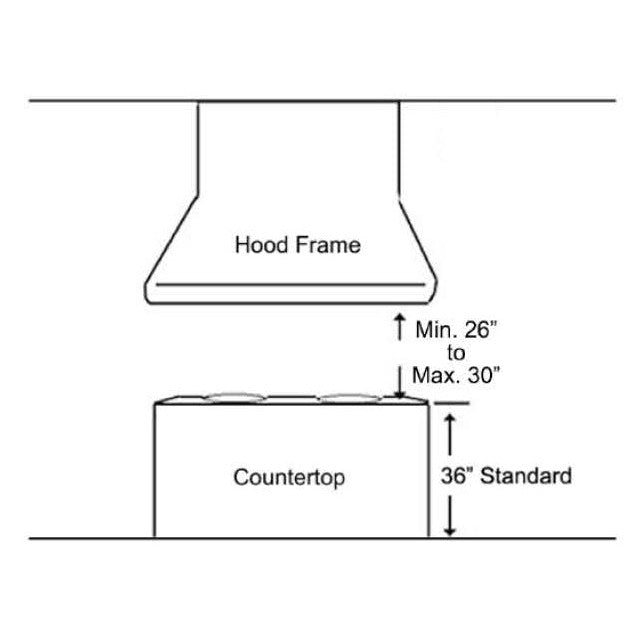 KOBE Brillia INX27 SQB-700-3 Series 30" Insert or Built-in Range Hood With 550 CFM Internal Blower, 3-Speed Mechanical Push Button, Dishwasher-Safe Baffle Filters and Aluminum Mesh Filters, and LED Lights