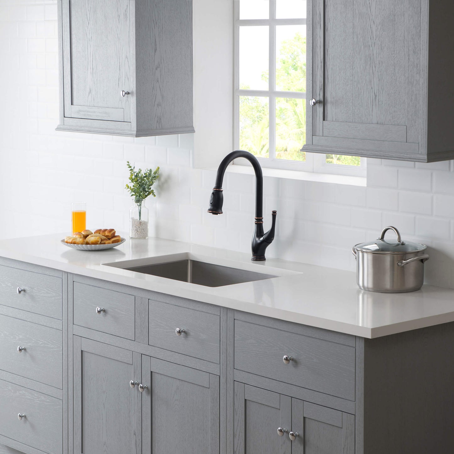 Kibi 26" x 18" x 10" Handcrafted Undermount Single Bowl Kitchen Sink With Satin Finish