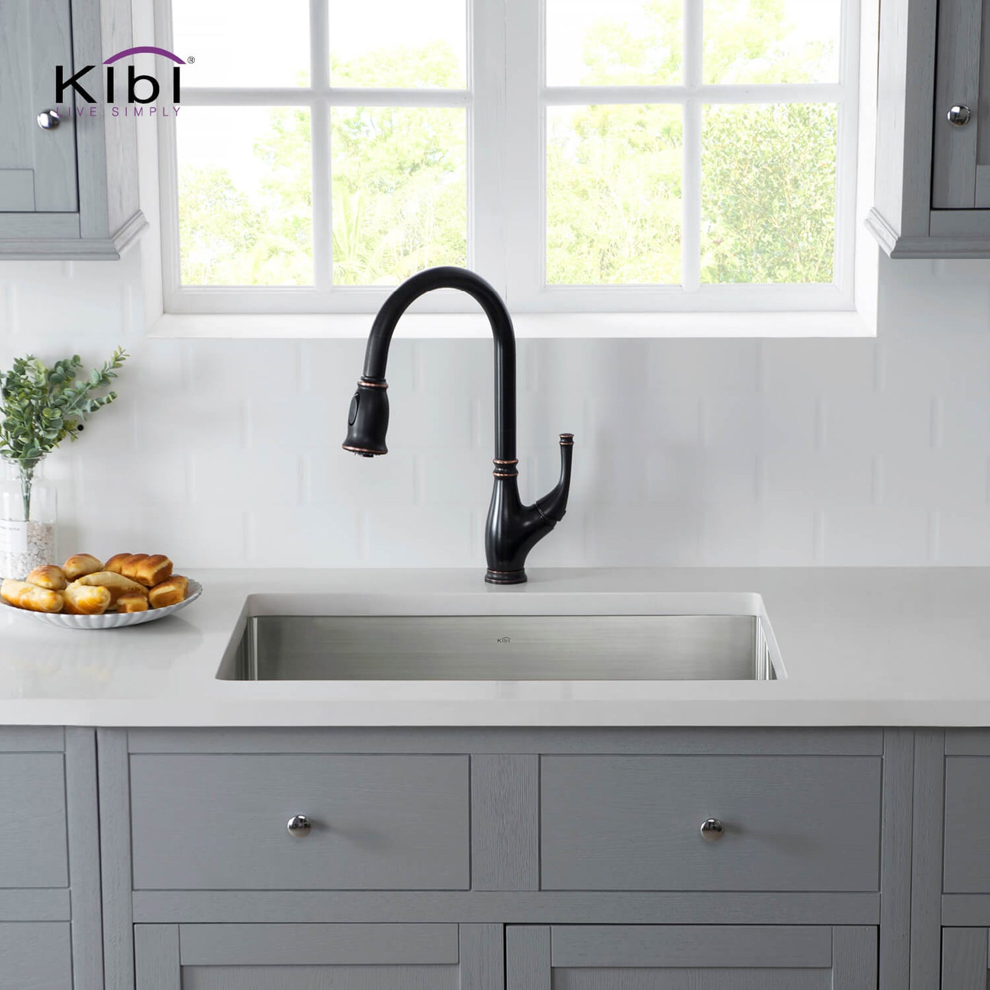 Kibi 28" x 19" x 10" Handcrafted Undermount Single Bowl Kitchen Sink With Satin Finish