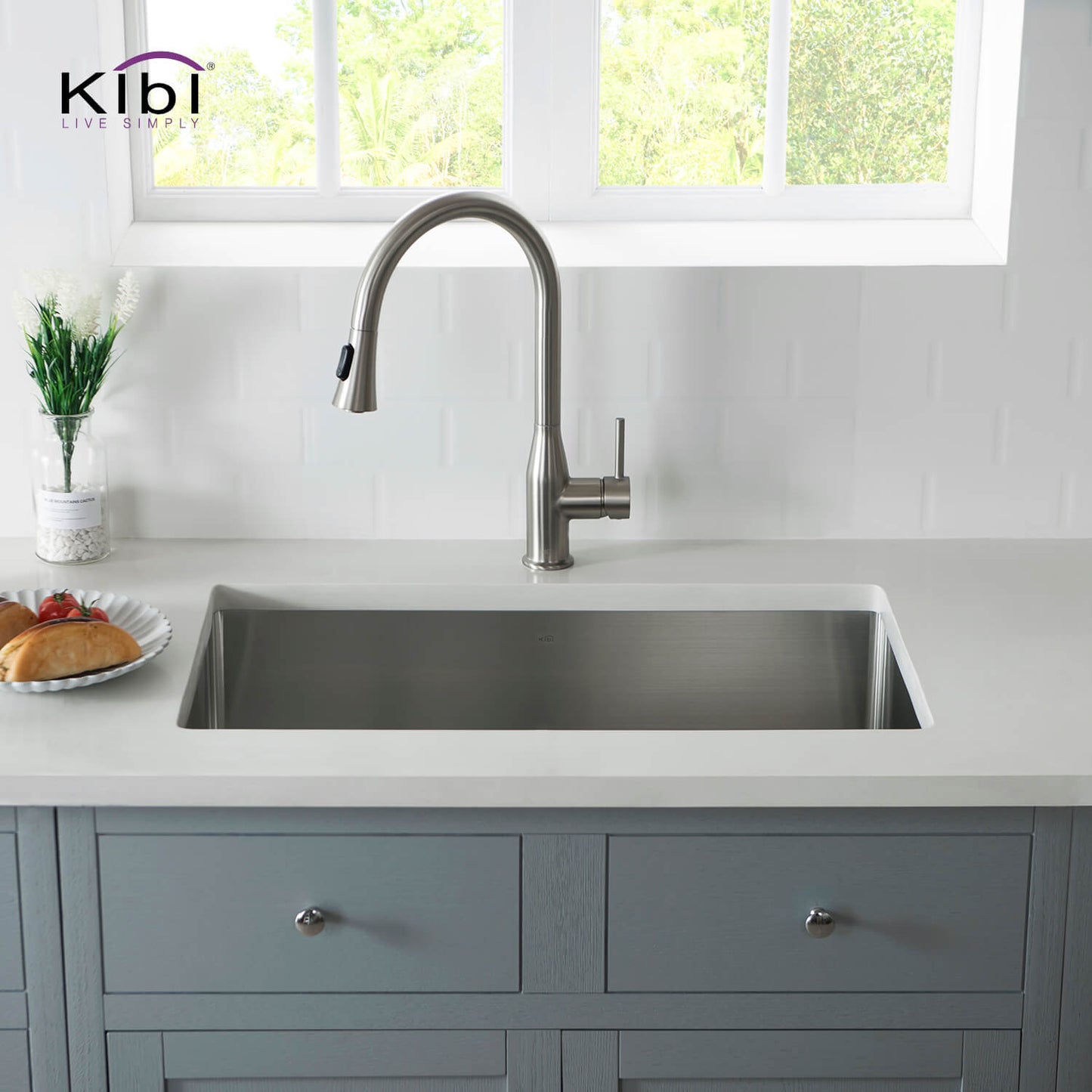 Kibi 30" x 18" x 10" Handcrafted Undermount Single Bowl Kitchen Sink With Satin Finish