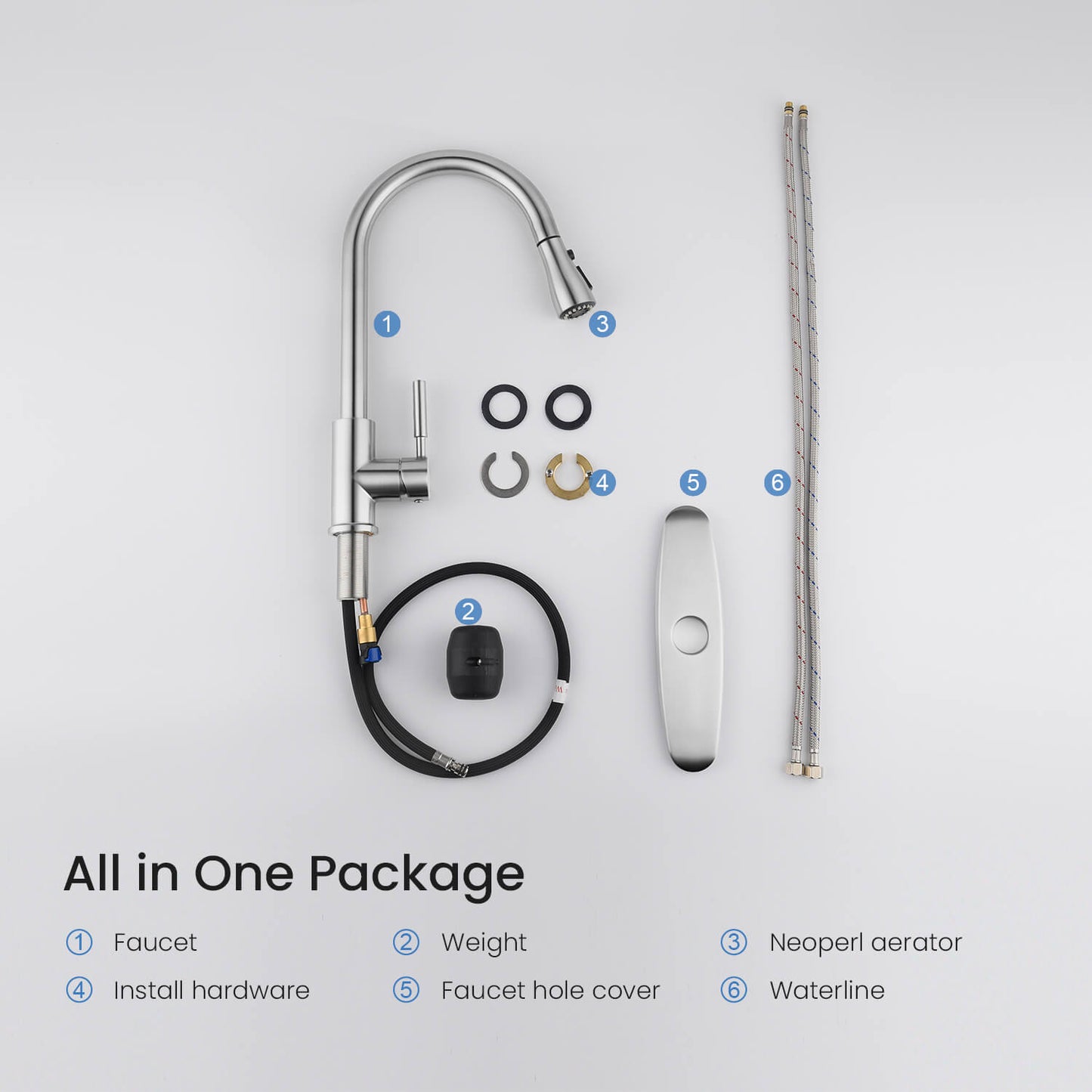 Kibi Value Single Handle Pull Down Kitchen Faucet In Chrome Finish