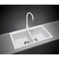 LaToscana Elegance 34" x 20" x 8" Titanium Double Bowl Drop-in Granite Rectangular Kitchen Sink