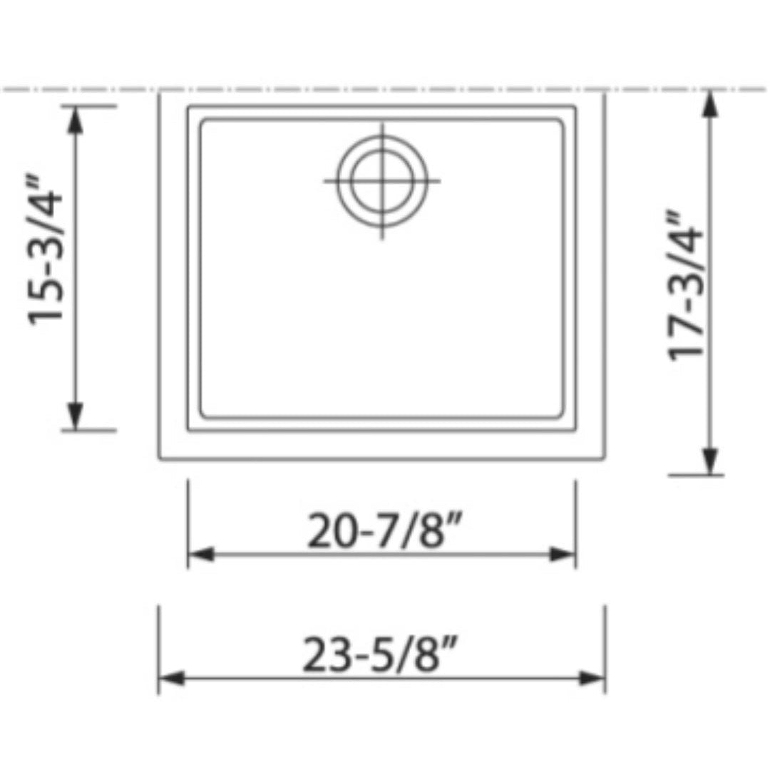 LaToscana Plados 23" x 18" x 8" Titanium Single Bowl Granite Undermount Kitchen Sink