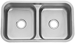 Lancer Low-Divide 50/50 32" Stainless Steel Kirchen Sink by Chemcore Industries